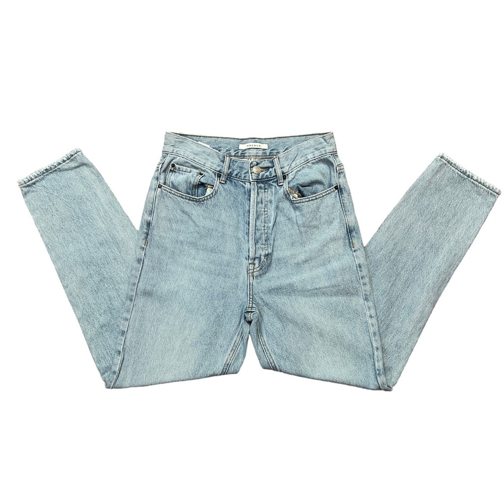 Pacsun Ultra High Rise Slim Light Blue Ankle Jeans Size 26 Button Fly 5 Pockets